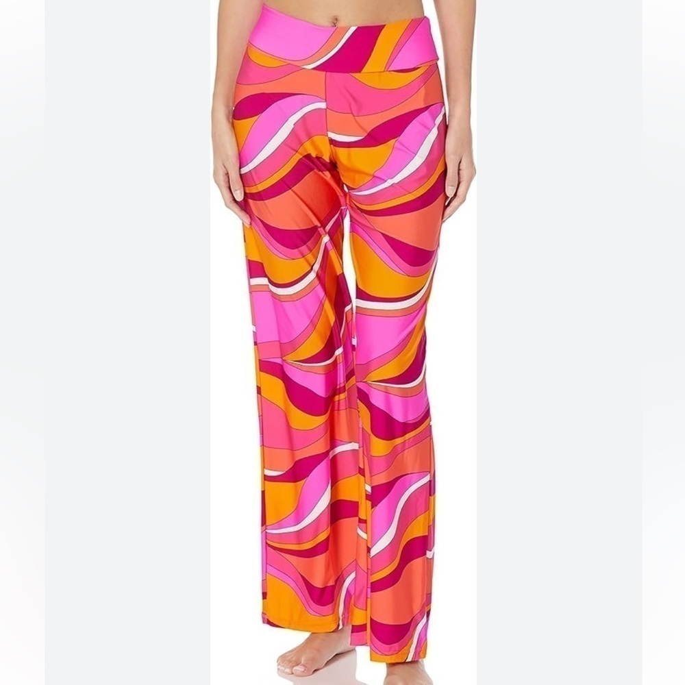 Trina Turk Women's Large Standard groovy Vivid Vista Swim Pants new with tags